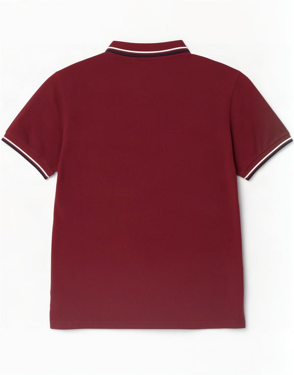 Мужская рубашка-поло Fred Perry 2XL, хлопковая бордовая полоска