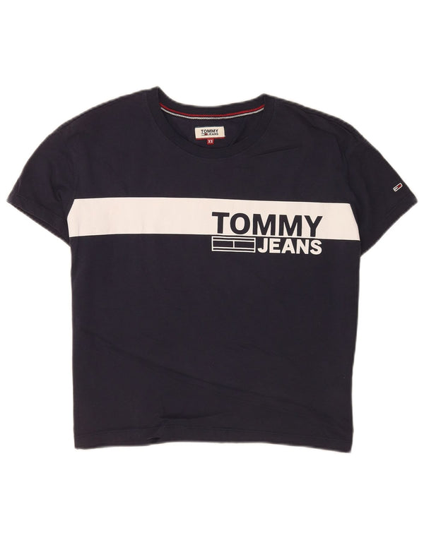 Женская футболка с рисунком Tommy Hilfiger Top UK 6 XS Темно-синий с цветными блоками