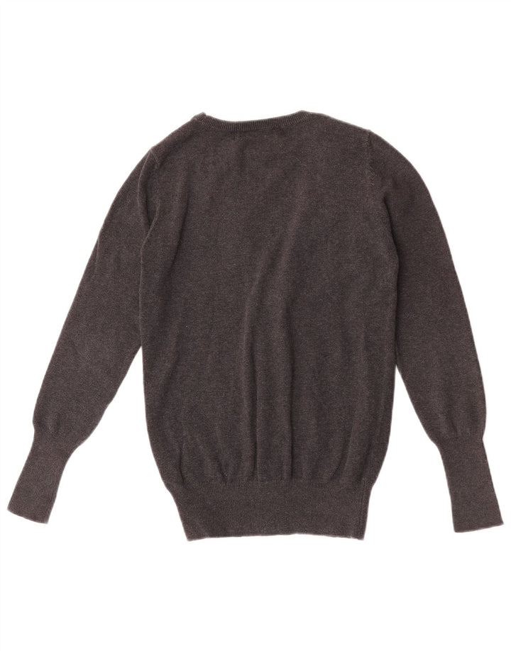 Женский кардиган Zara UK 12, хлопковый средний серый цвет