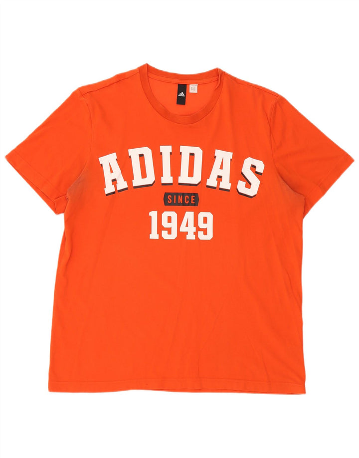 Мужская футболка с рисунком Adidas, большая оранжевая