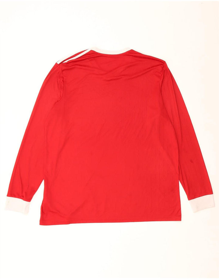 Мужской топ Adidas Climalite с длинным рукавом 2XL, красный полиэстер