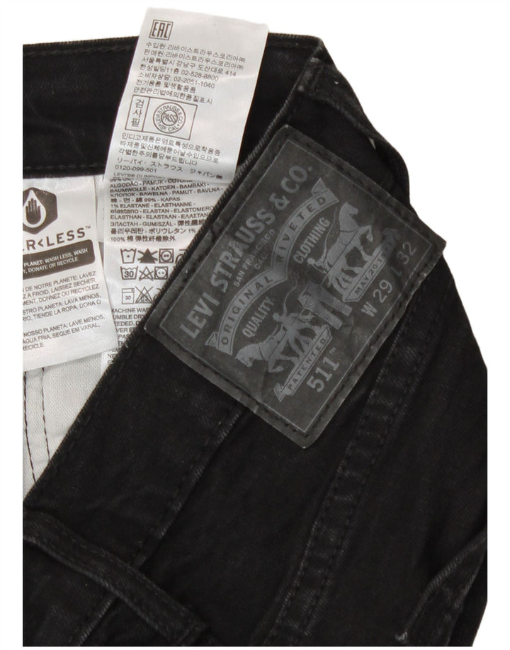 Мужские узкие джинсы Levi's W29 L32, черный хлопок