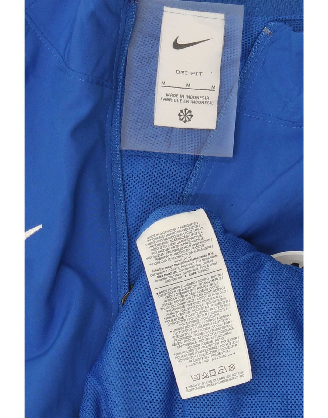 Мужская спортивная куртка Nike Dri Fit с графическим рисунком, средний синий цвет с цветными блоками