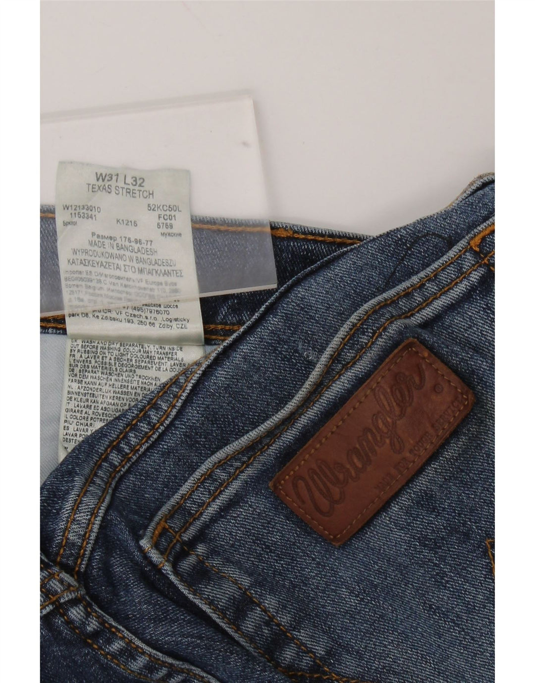 Мужские прямые джинсы Wrangler Texas Stretch W31 L32, синий хлопок