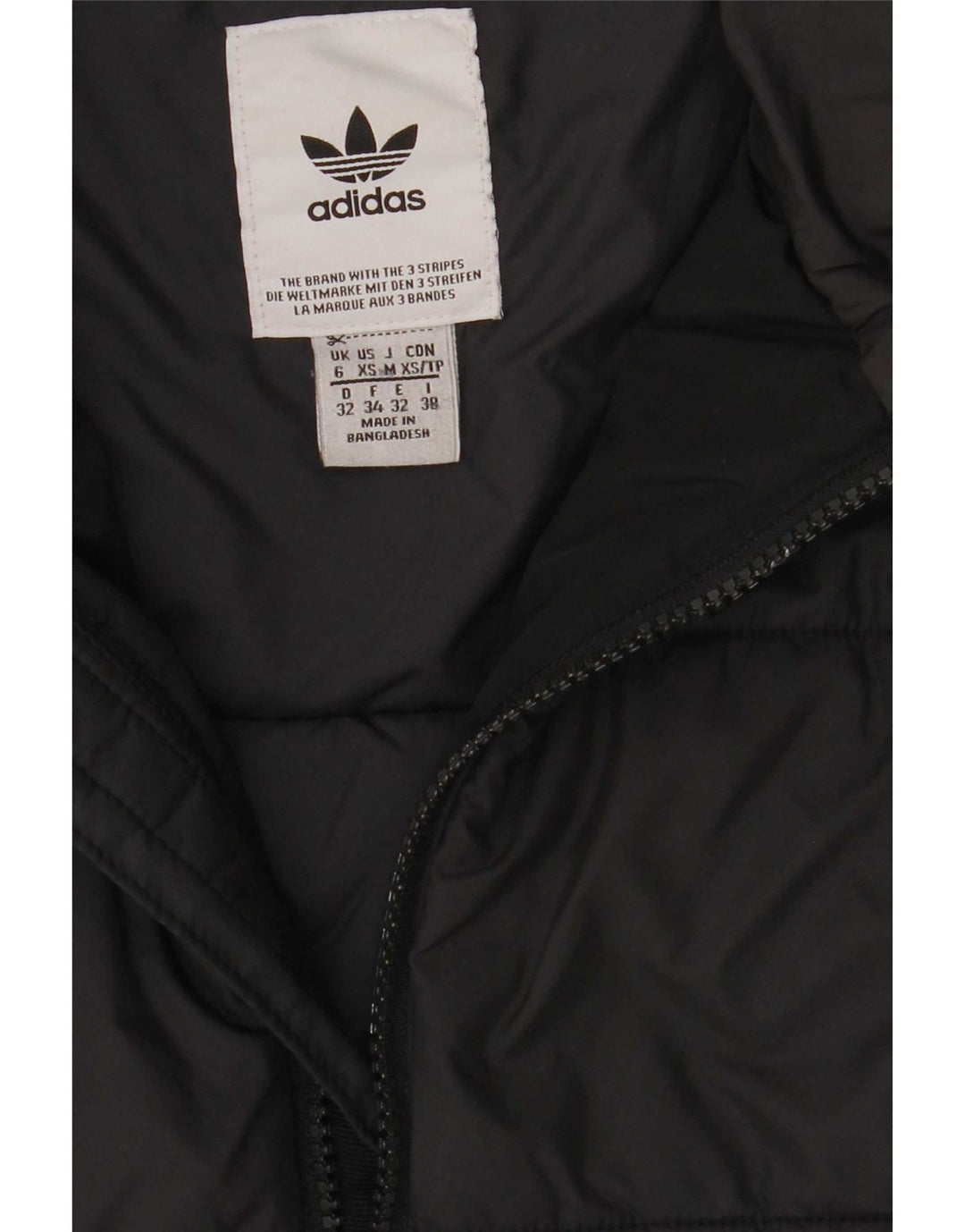 Женская утепленная куртка Adidas с капюшоном UK 6 XS, черный полиэстер