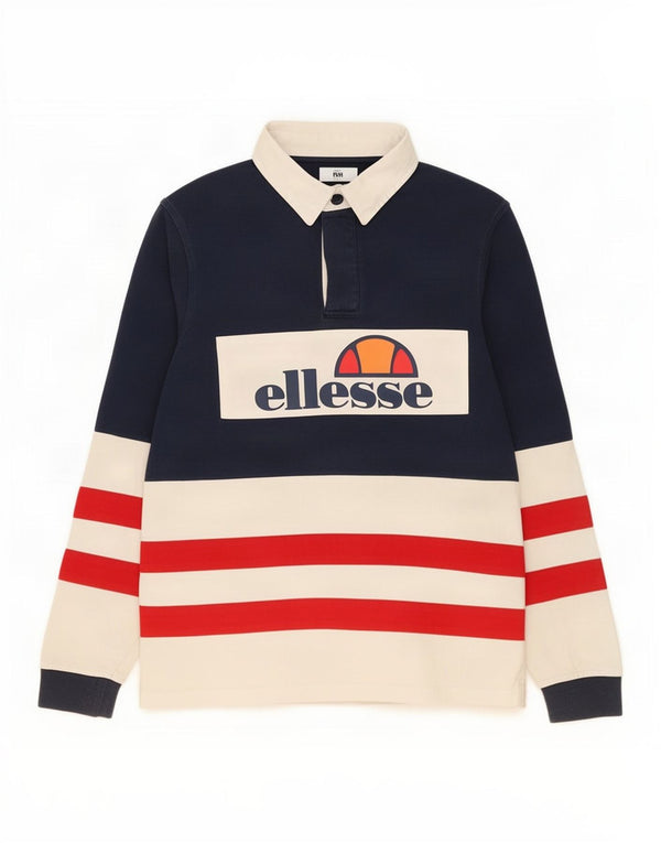 Мужская рубашка-поло для регби Ellesse с рисунком, темно-синяя, цветной блок
