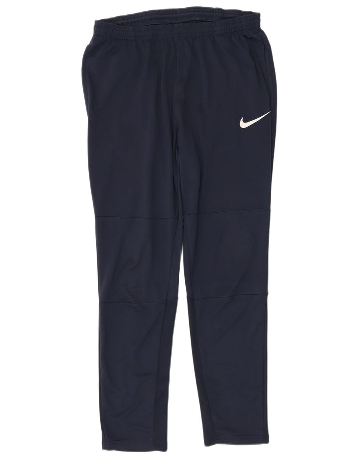 Мужские спортивные брюки NIKE Dri Fit среднего размера, темно-синие, полиэстер