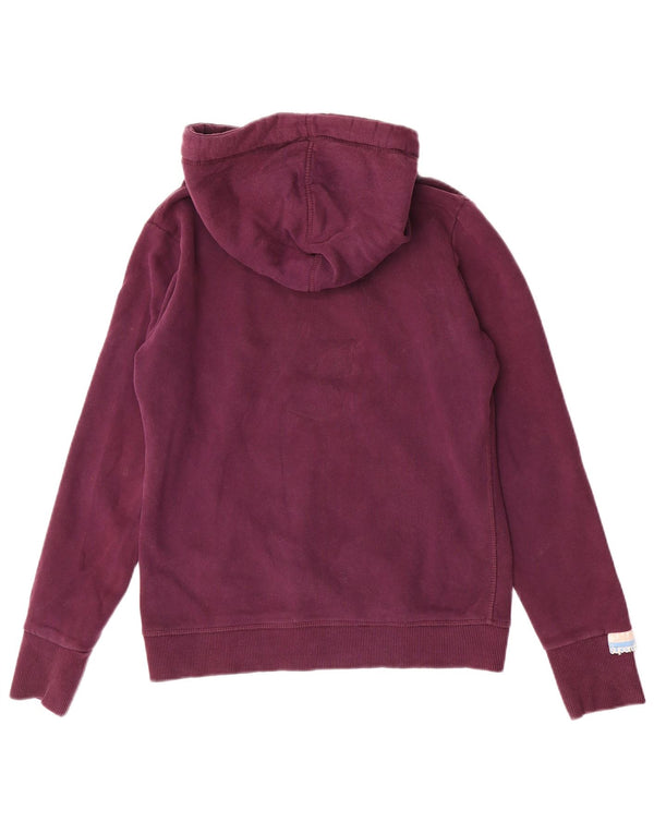 Женский джемпер с капюшоном Superdry UK 12, темно-бордовый, хлопок