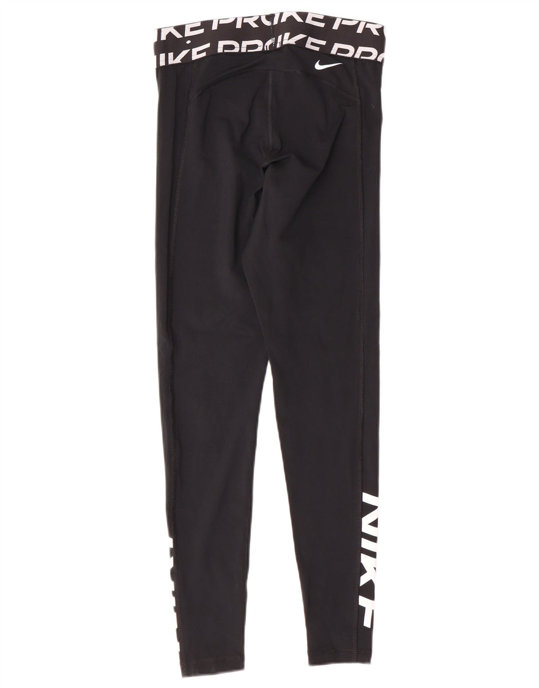 Женские леггинсы с рисунком Nike Dri Fit UK 10, маленькие черные спортивные из полиэстера