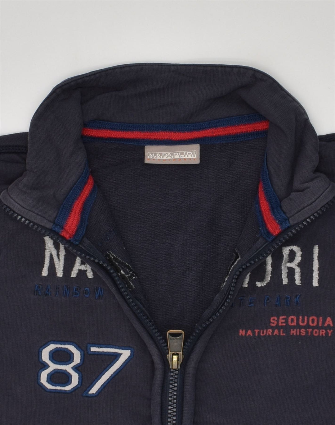 NAPAPIJRI Boys Graphic Tracksuit Top Jacket 6-7 Years Navy Blue Cotton | Vintage Napapijri | Thrift | Second-Hand Napapijri | Used Clothing | Messina Hembry 