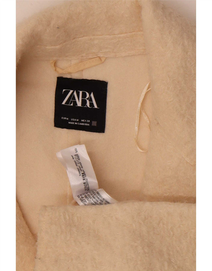 Женское флисовое пальто оверсайз Zara UK 14, средний бежевый полиэстер