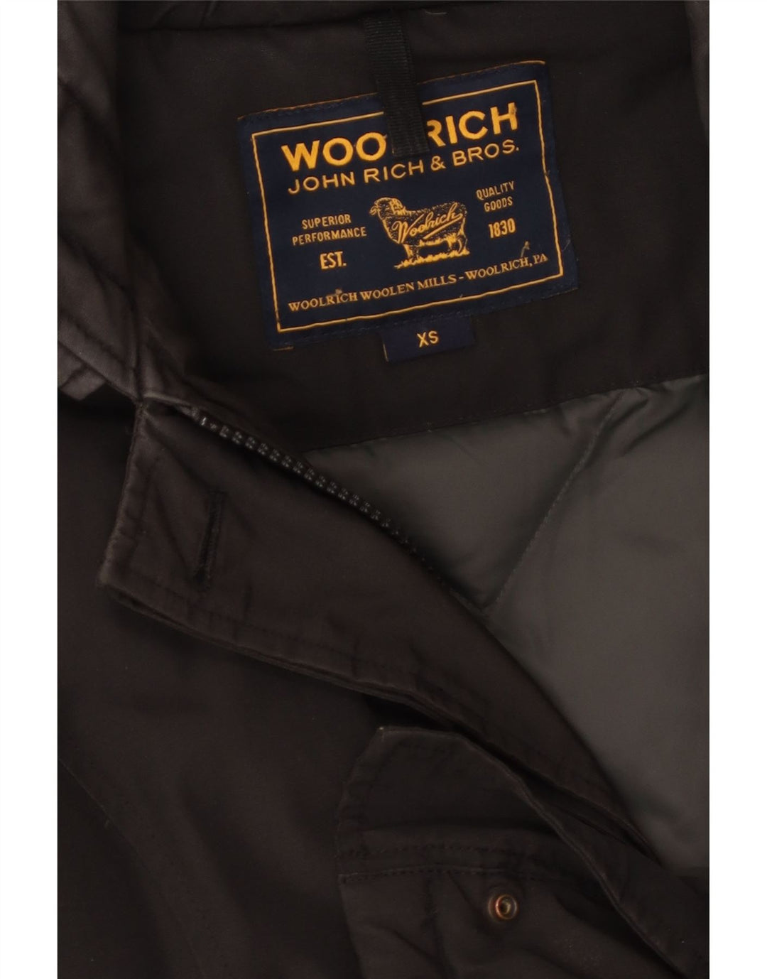 Женское стеганое пальто с капюшоном Woolrich UK 6 XS, черное