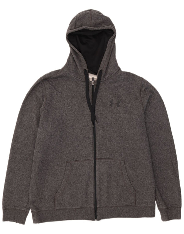 Мужской свитер с капюшоном на молнии Cold Gear Under Armour, серый хлопок, XL