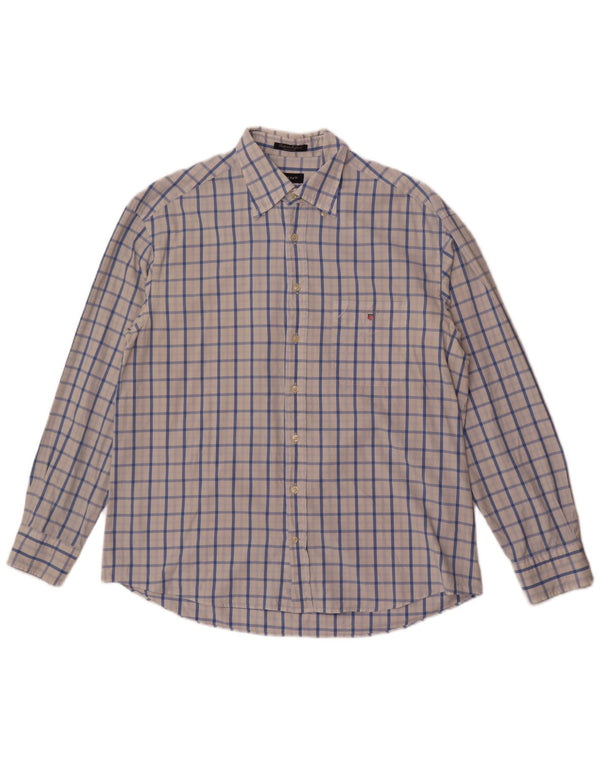 Мужская рубашка стандартного кроя Gant XL, хлопковая белая клетка в клетку