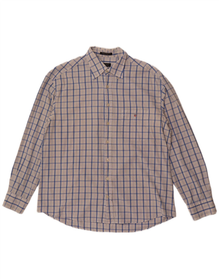 Мужская рубашка стандартного кроя Gant XL, хлопковая белая клетка в клетку