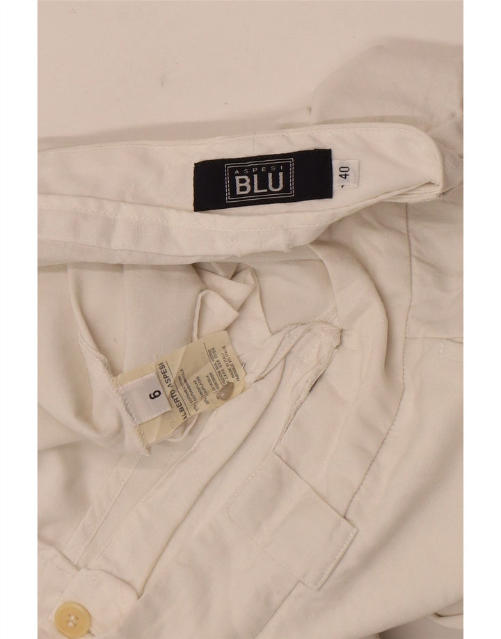Alberto Aspesi Женские брюки Blu Bootcut IT 40 Small W27 L31 Белый