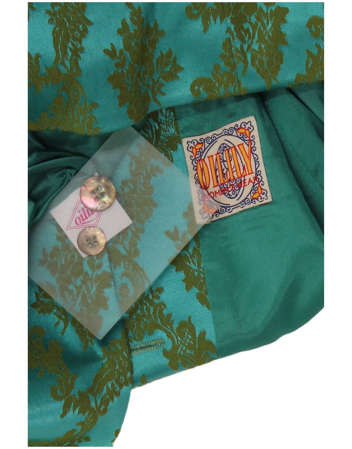 Укороченный женский пиджак Oilily на 2 пуговицах EU 38, средний бирюзовый с узором пейсли