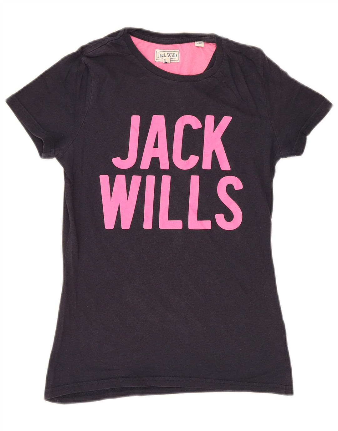 JACK WILLS Женская футболка с рисунком Top UK 6 XS Темно-синий хлопок