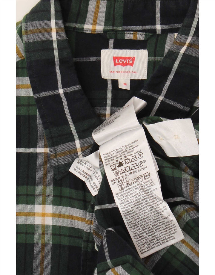 Мужская фланелевая рубашка Levi's в зеленую клетку, хлопок, средний цвет