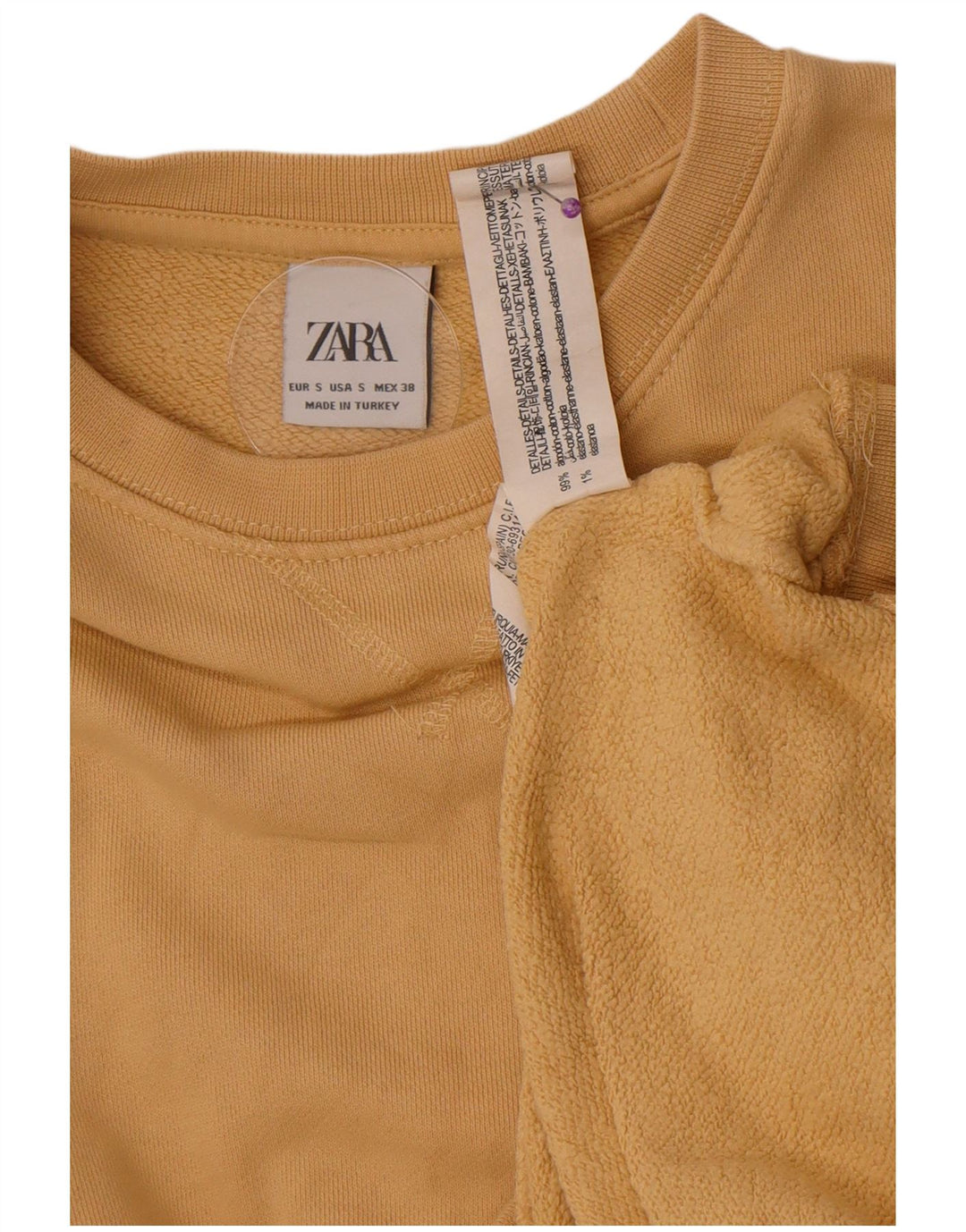Мужской свитшот Zara, маленький бежевый хлопковый джемпер