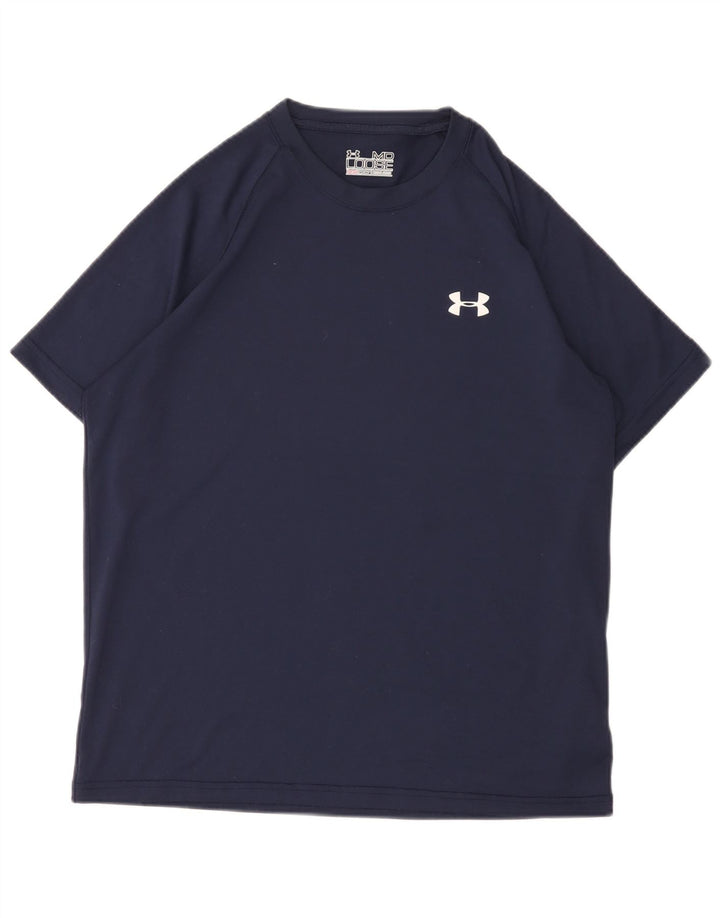 Мужская футболка Under Armour Heat Gear, верх среднего размера, темно-синий, полиэстер