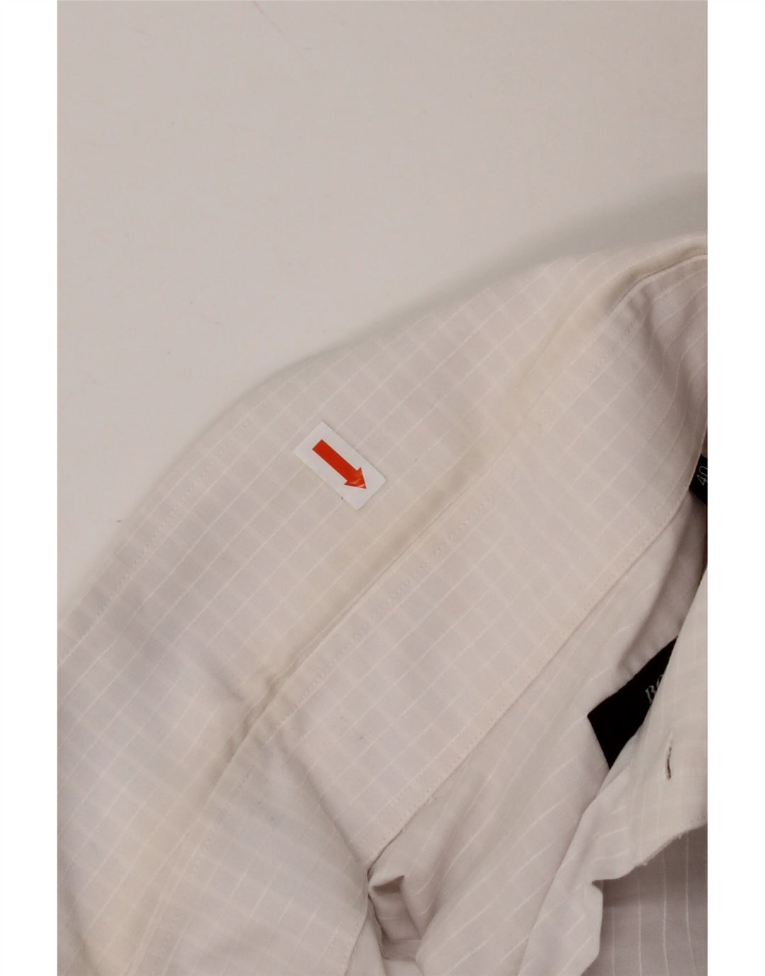 Мужская рубашка стандартного кроя HUGO BOSS, размер 40, 15, 3/4, средняя, белая в клетку