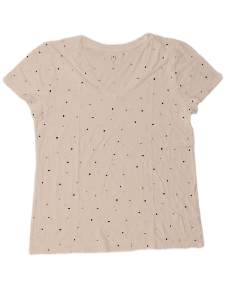 GAP Womens T-Shirt Top UK 18 XL White Spotted