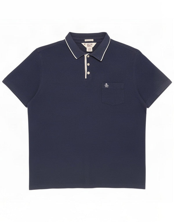 Мужская рубашка-поло Penguin Heritage Slim Fit 2XL, темно-синяя, хлопок