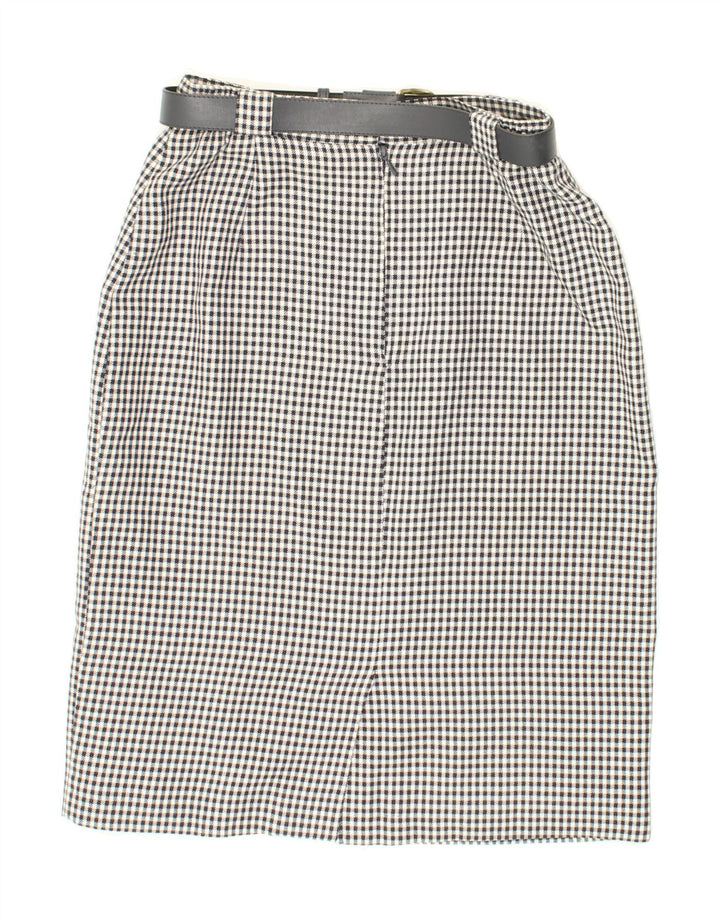 VINTAGE Womens Straight Skirt UK 14 Medium W28  Grey Check Vintage Vintage and Second-Hand Vintage from Messina Hembry 