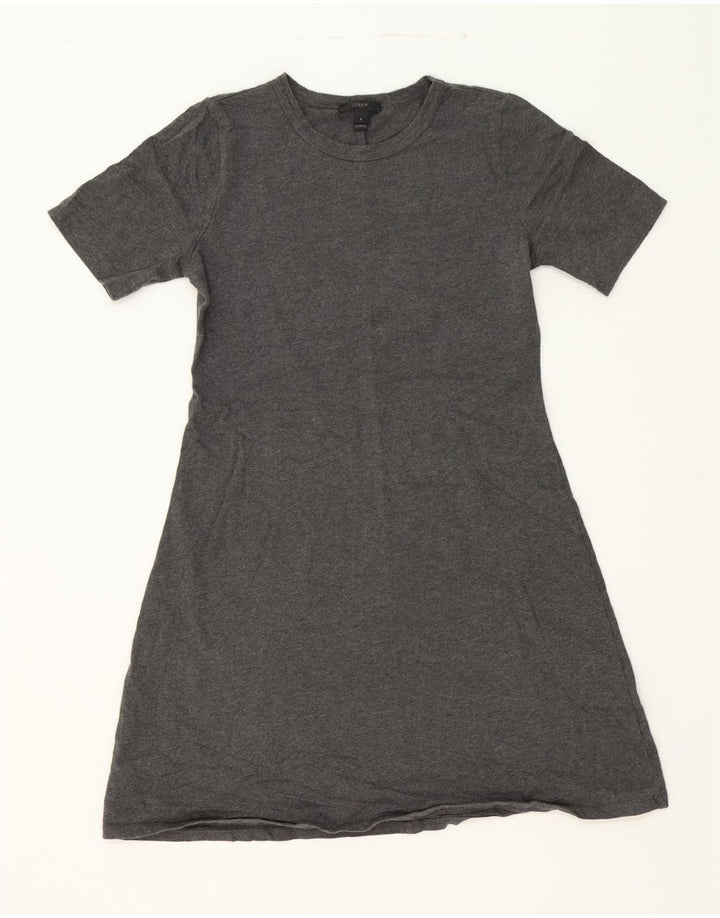 J. CREW Womens A-Line Dress UK 10 Small Grey Cotton Vintage J. Crew and Second-Hand J. Crew from Messina Hembry 
