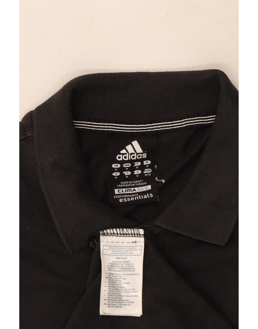 Мужская рубашка поло Adidas Clima 365, средний черный хлопок