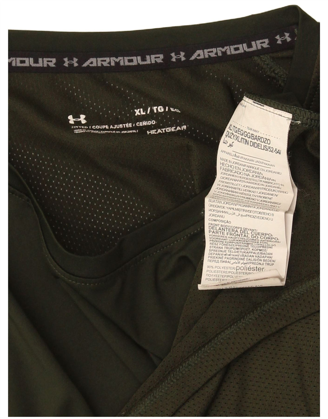 Мужская приталенная футболка Under Armour Top XL из полиэстера в зеленую полоску