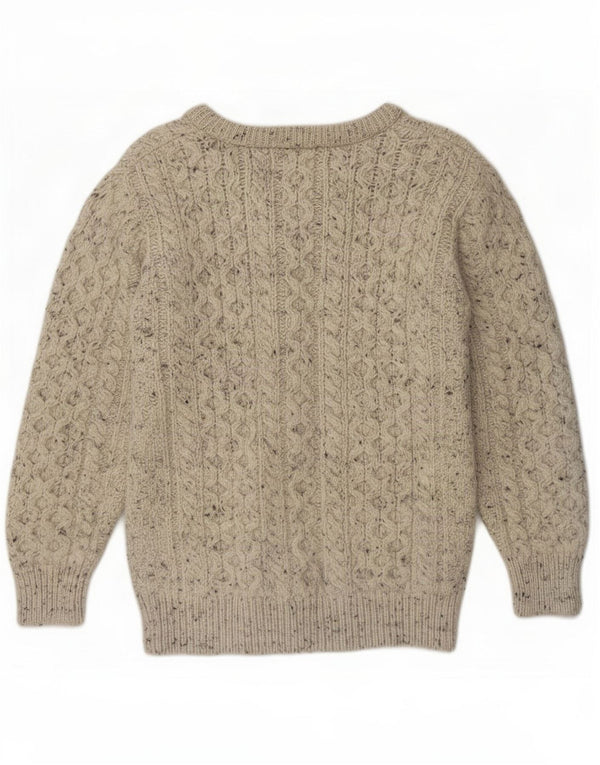 Aran Crafts Женский кардиган-свитер UK 10, маленькая серая шерсть в крапинку