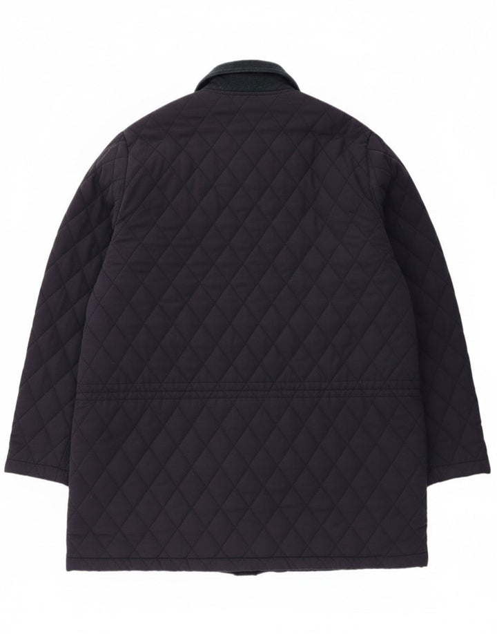 Винтажная мужская стеганая куртка UK 42 XL темно-синего цвета из полиэстера