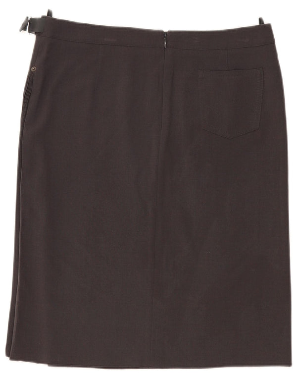 Женская прямая юбка Armani UK 14, большая W32, серый полиэстер