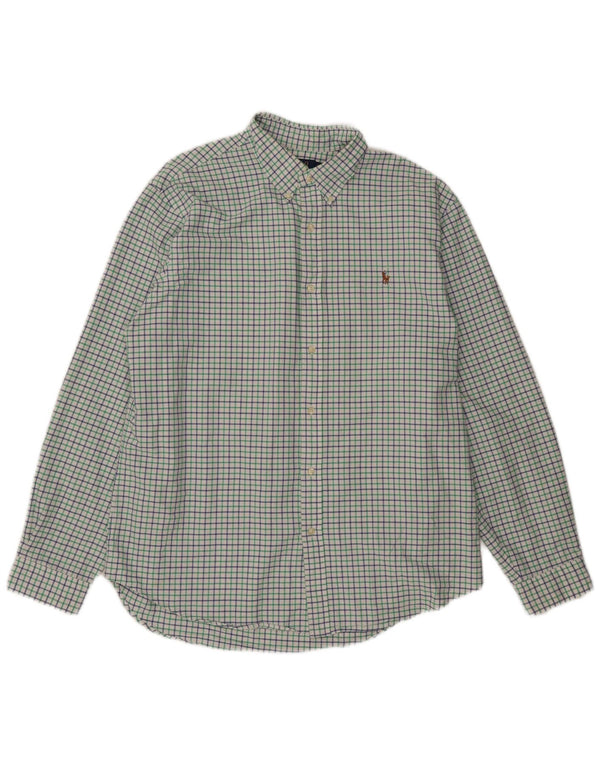 Мужская рубашка на заказ Polo Ralph Lauren 2XL, хлопок в белую клетку