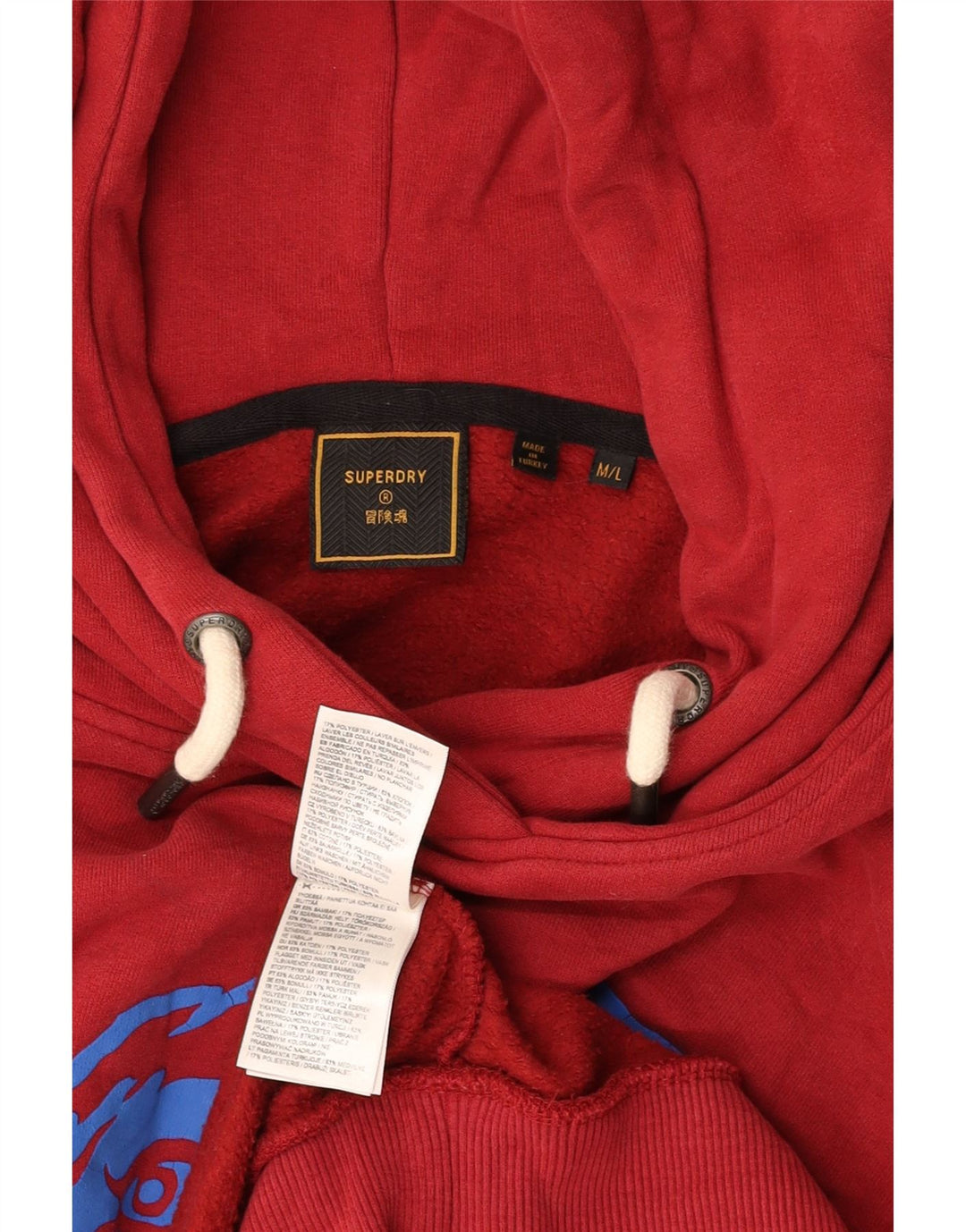 SUPERDRY Мужской джемпер с капюшоном с рисунком, средний бордовый хлопок, хлопок