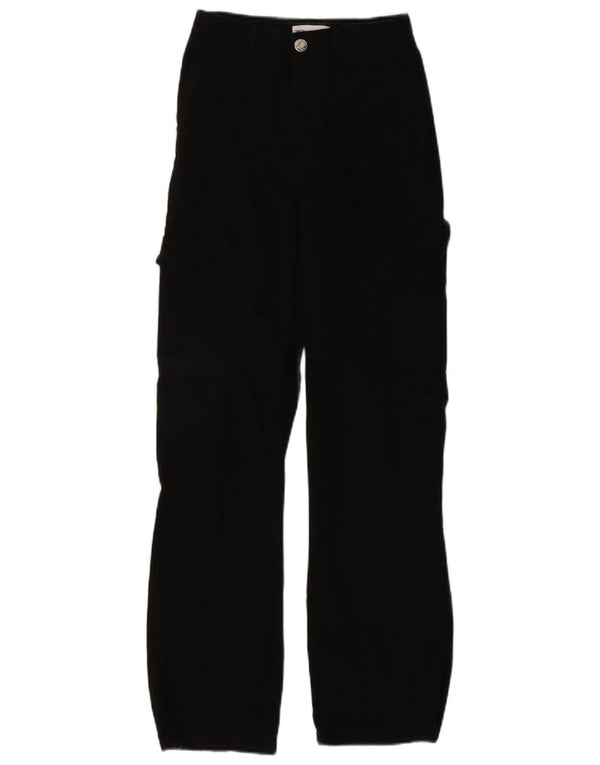 Женские прямые брюки карго Zara EU 32 2XS W22 L29, черный хлопок