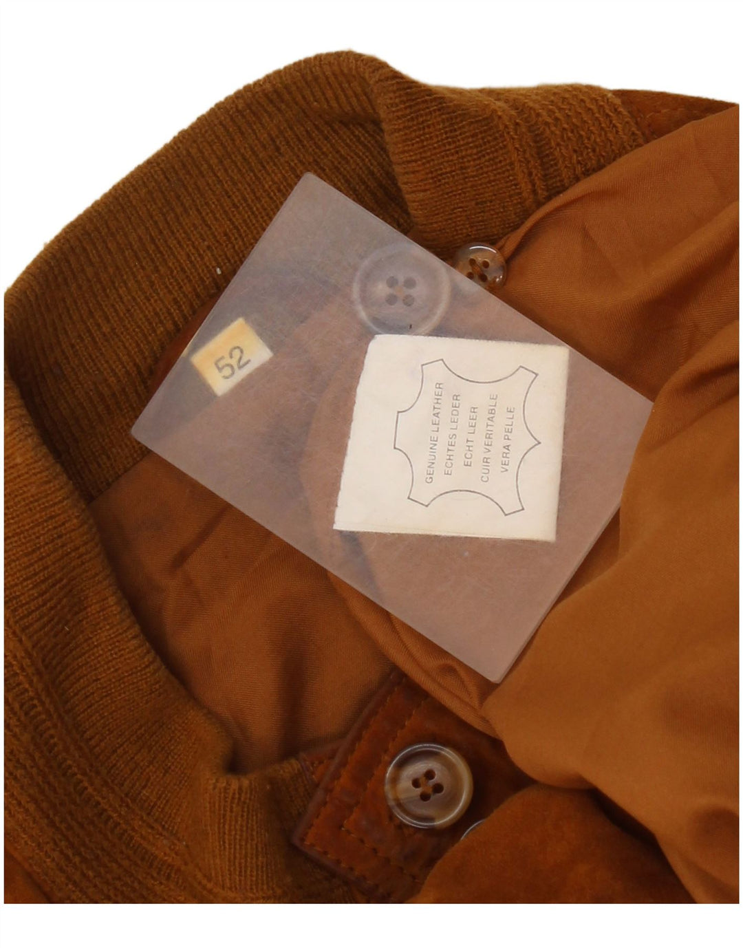 Винтажный мужской замшевый бомбер IT 52 XL Коричневый кожаный