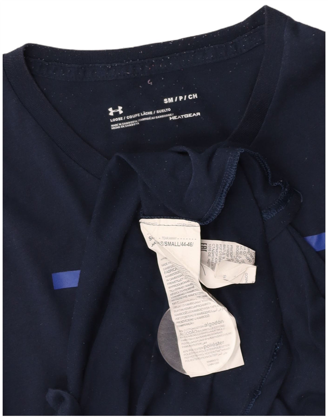 Мужская футболка с графическим рисунком UNDER ARMOR, темно-синий, хлопковый топ