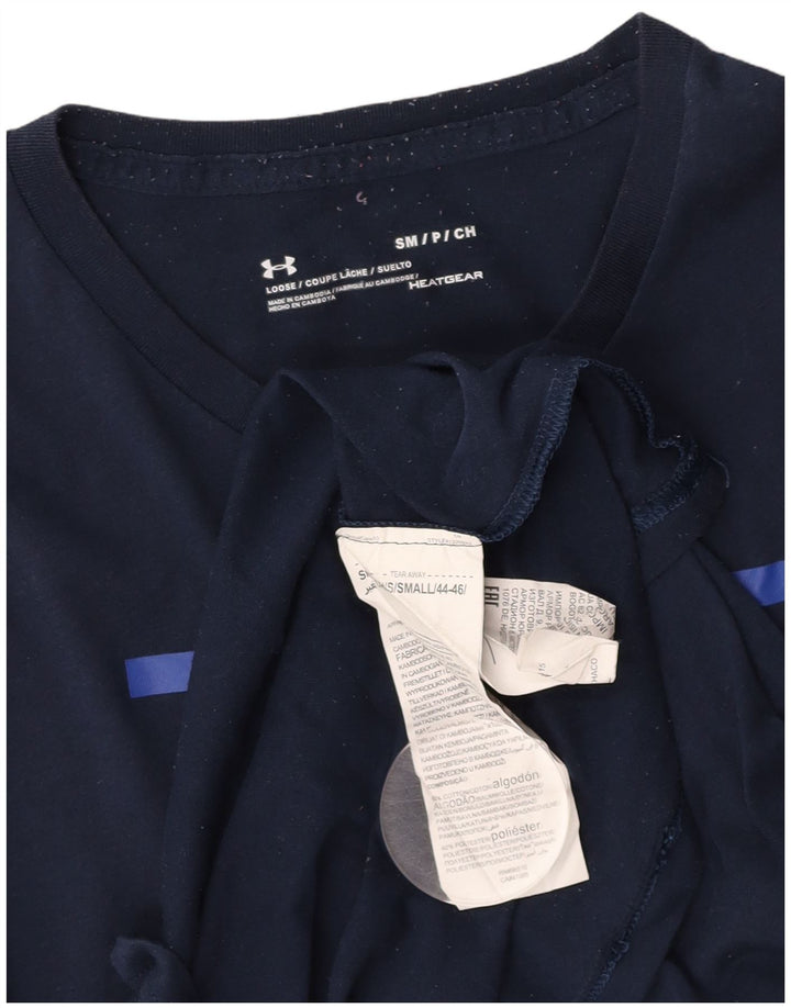 Мужская футболка с графическим рисунком UNDER ARMOR, темно-синий, хлопковый топ