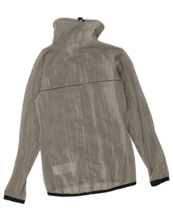 NIKE Womens Tracksuit Top Jacket UK 6 XS Grey Pinstripe Viscose | Vintage Nike | Thrift | Second-Hand Nike | Used Clothing | Messina Hembry 