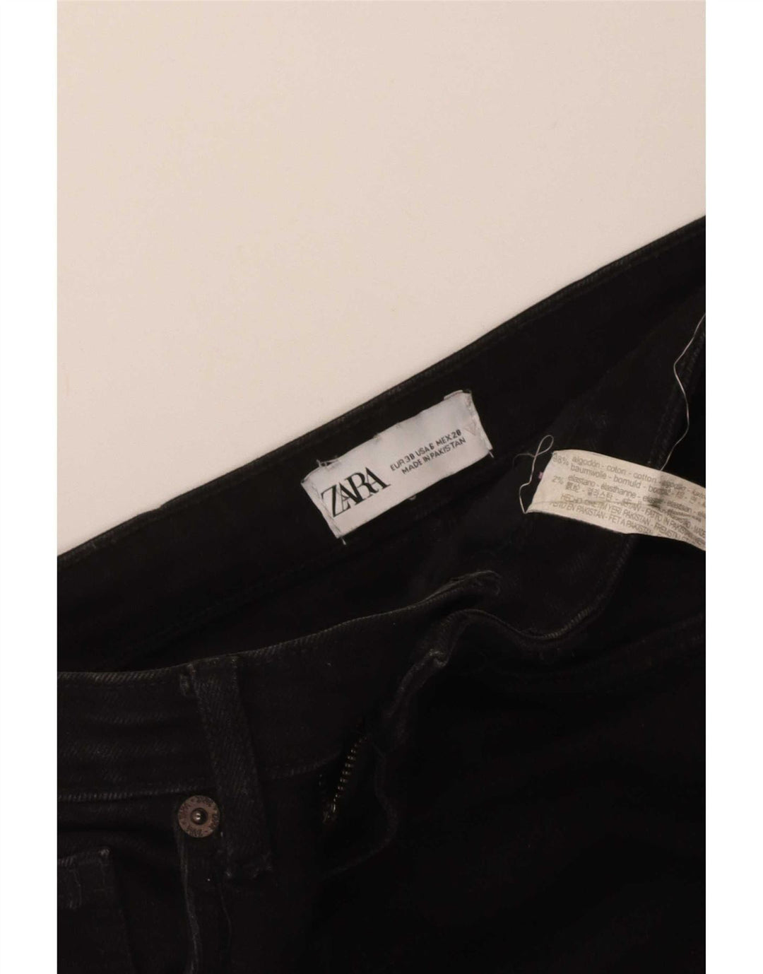 Женские расклешенные джинсы Zara EU 38, маленькие W28 L31, черный хлопок