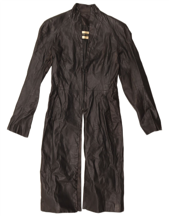 Plein Sud Женское кожаное пальто EU 38 Среднее черное кожаное