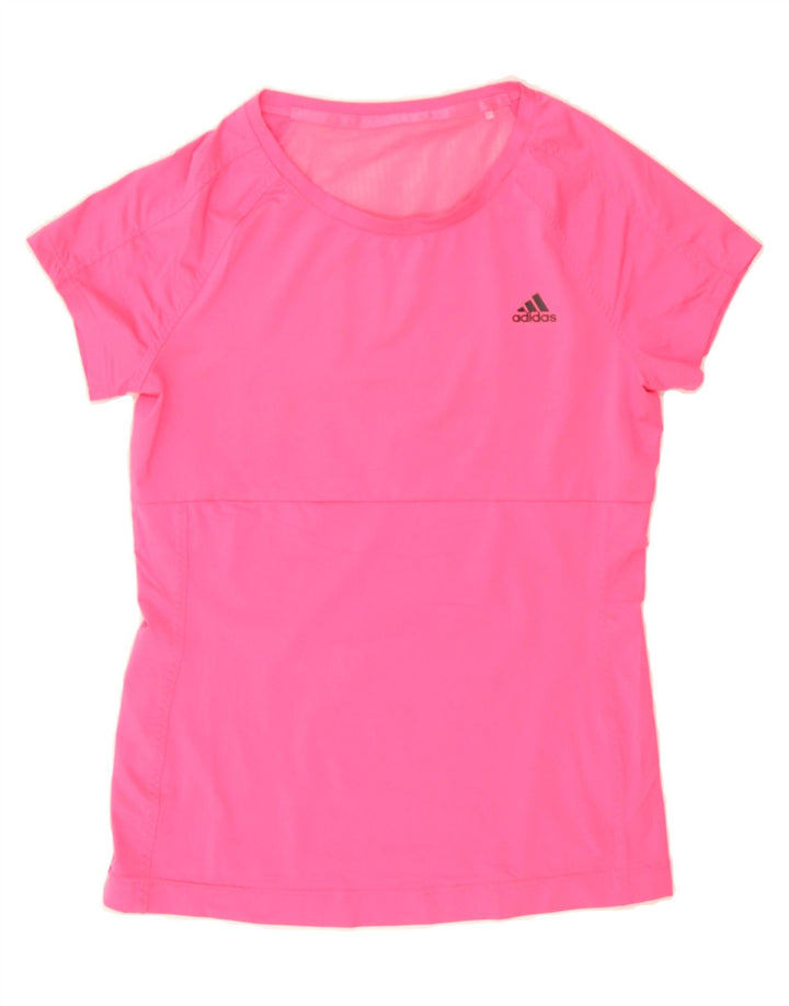 ADIDAS Womens Climacool T-Shirt Top UK 8/10 Small Pink Polyester Vintage Adidas and Second-Hand Adidas from Messina Hembry 