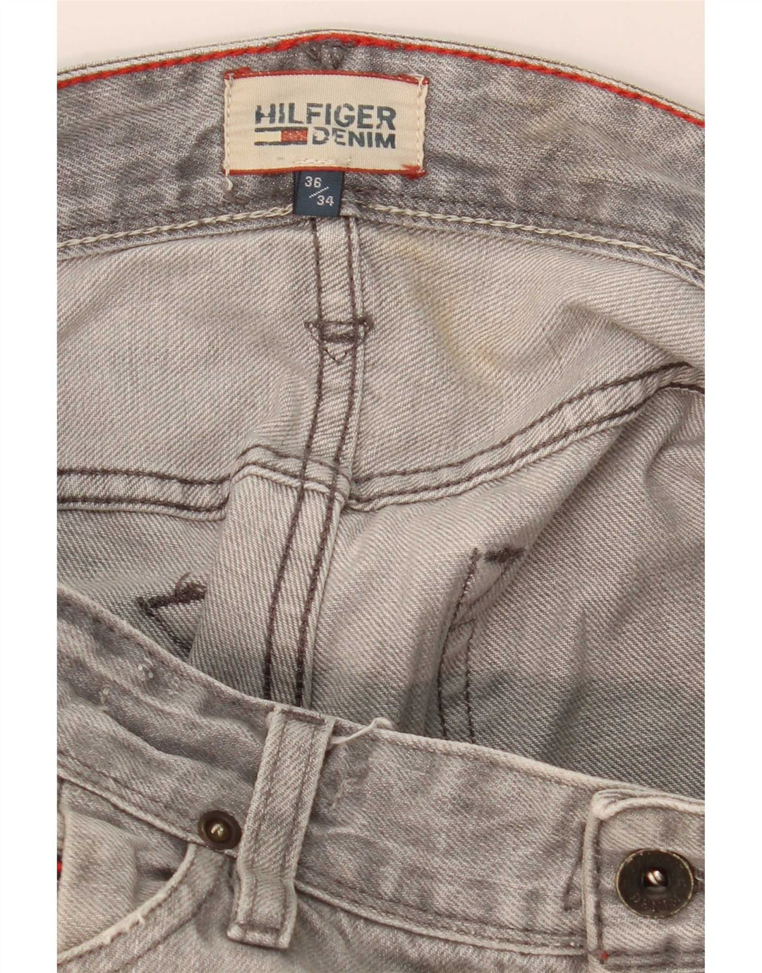 Мужские узкие джинсы Tommy Hilfiger W36 L34 Серые