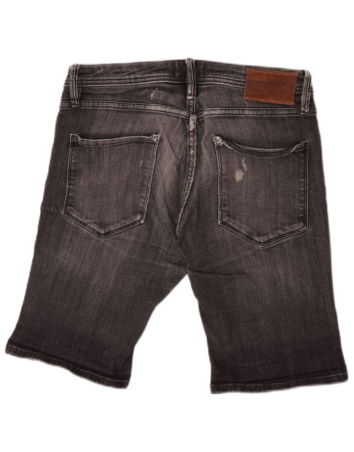 Jack & Jones Мужские джинсовые шорты с потертостями, маленькие, серые, хлопок, W30