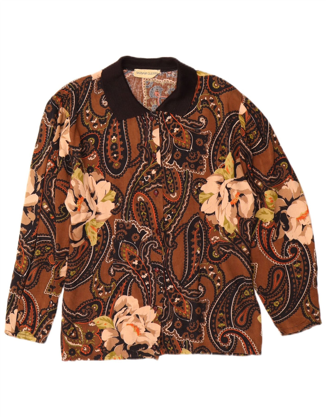 Рубашка женская VINTAGE UK 14 Medium Brown Пейсли