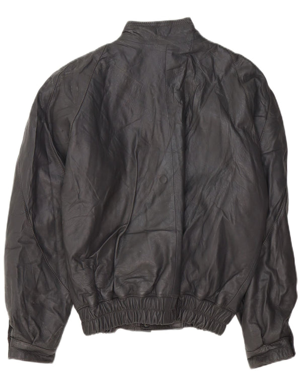 Мужская кожаная куртка VINTAGE UK 40, большая серая кожаная