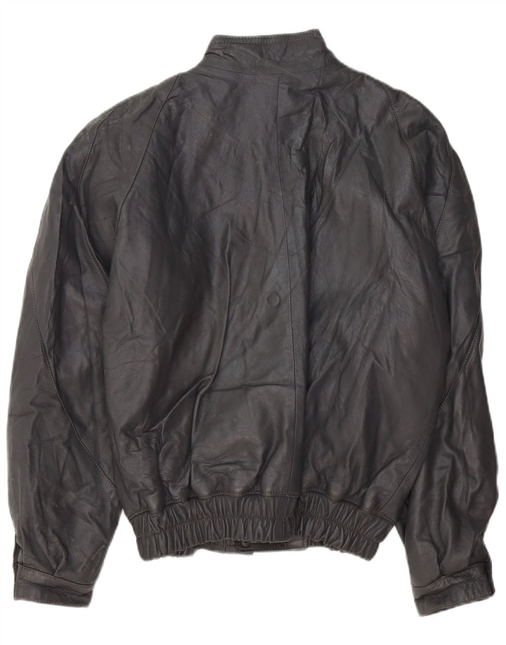 Мужская кожаная куртка VINTAGE UK 40, большая серая кожаная